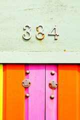 384 on bright painted wood