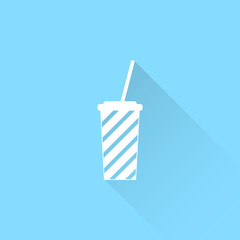 Disposable cup for beverages icon.