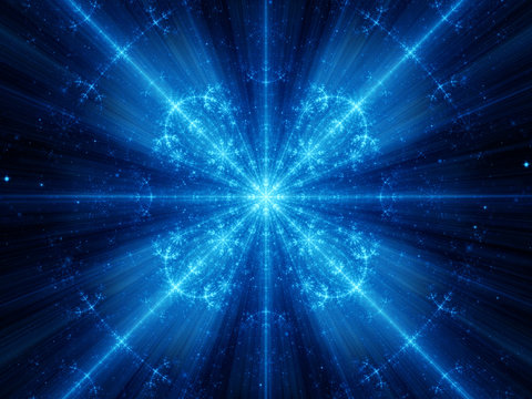 Blue glowing ornament fractal