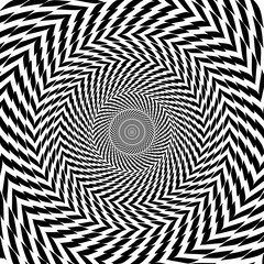 Vector optical illusion zoom black and white hypnotic background © lifemaker
