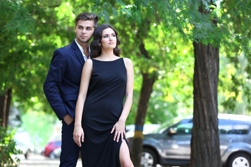 Passion photo of young man and woman on the street
