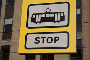 Metrolink Tram Stop Sign; Manchester