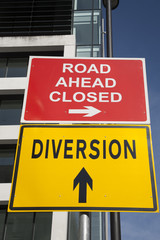 Yellow Diversion Sign