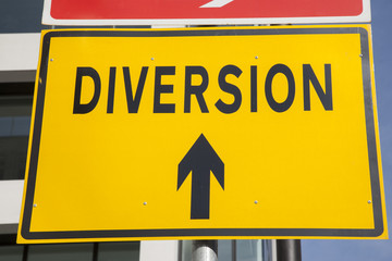 Yellow Diversion Sign