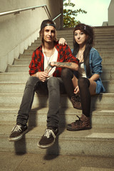 Fototapeta premium This couple loves life on street
