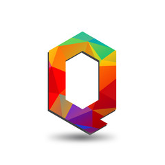 colorful triangular initial logo Q