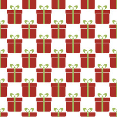 Seamless pattern with red gift boxes. Christmas background
