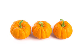 Small orange pumpkins, top view