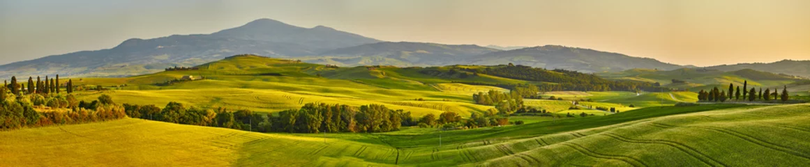 Photo sur Plexiglas Panoramique Collines toscanes, prise de vue panoramique