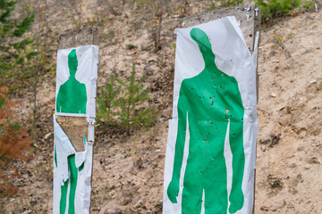 targets in the shooting range outdoors
