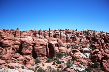 Rocks between the "Upper and Lower Delicate Arch Viewpoint" in the Arches National Park, Utah