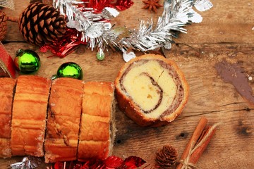 Chocolate cake yule log