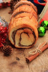 Chocolate cake yule log