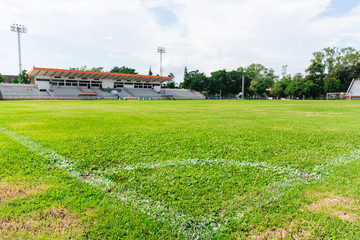 view from the corn of football field can look around the main st