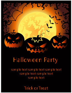 Halloween Party Invitation. Vector Illustration.