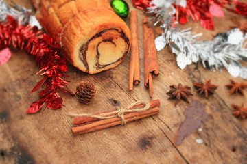 Chocolate cake yule log