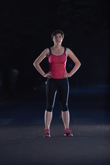 Fototapeta na wymiar woman stretching before morning jogging