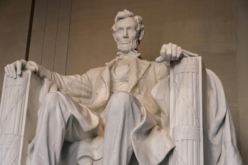 The statue of Abraham Lincoln, Lincoln Memorial, Washington DC