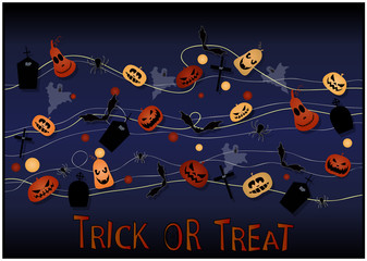 Halloween Background or Card. Vector illustration.