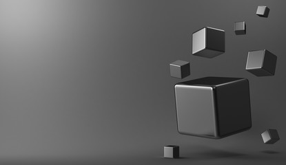 3d background metal cubes