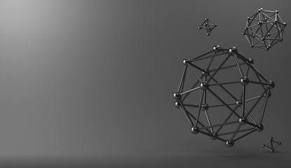 3d background metal molecule