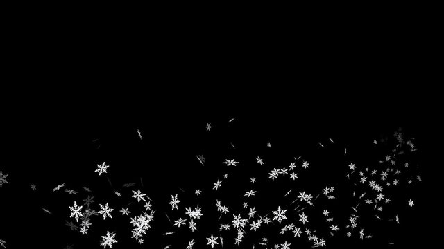 Whirling snowflakes Alpha channel