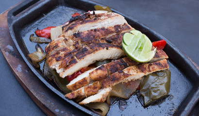 Shredded chicken hot lemon cream.