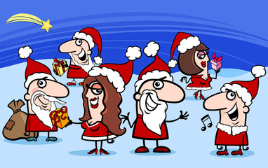 christmas santa clauses cartoon