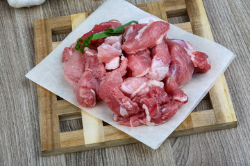 Diced pork meat