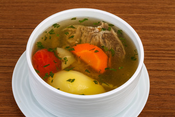 Beef soup with vegetables