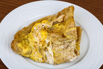 Lavash bread roasted with egg