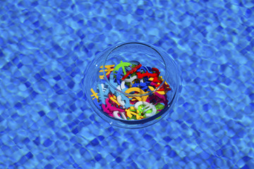 Colourful economy and currency unit in a pool securely