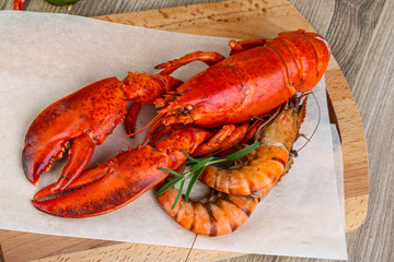 Lobster and shrimps