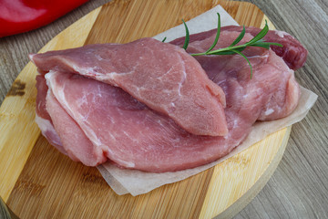 Raw pork Schnitzel