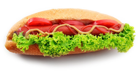Hot dog isolated on white