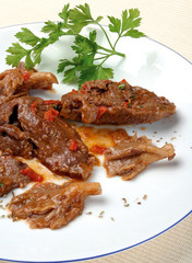 Veal with oyster mushrooms