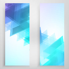Vector banners and triangles.