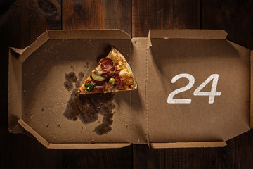 pizza slice 24 in the in delivery box