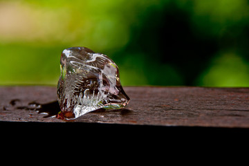 frozen water. Water is the most amazing natural substance having the properties of solid, liquid and gaseous bodies .