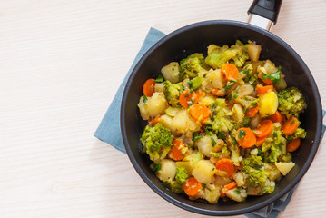 stewed vegetables in a frying pan