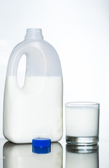 bottle and glass of milk