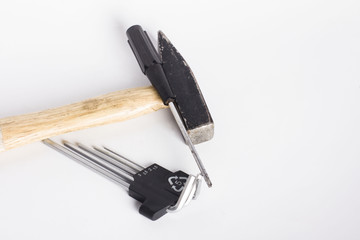 Tools on a white background