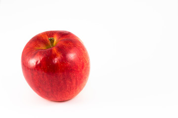 Fototapeta na wymiar Red ripe apple isolate on white background / blank space for te