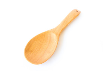 wooden spoon isolated on white background.