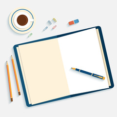 Flat design mockup per office workspace