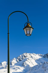 Fototapeta na wymiar lantern on a background of blue sky