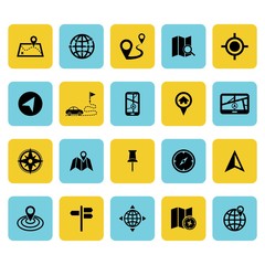 Location icons. Map icons. Navigation icon. Vector Illustration.