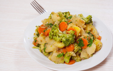 stewed vegetables on plate