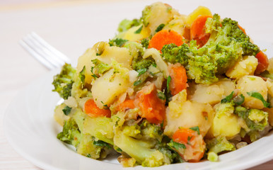 stewed vegetables on plate