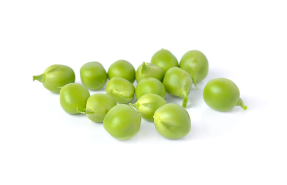 fresh peas isolated on white background